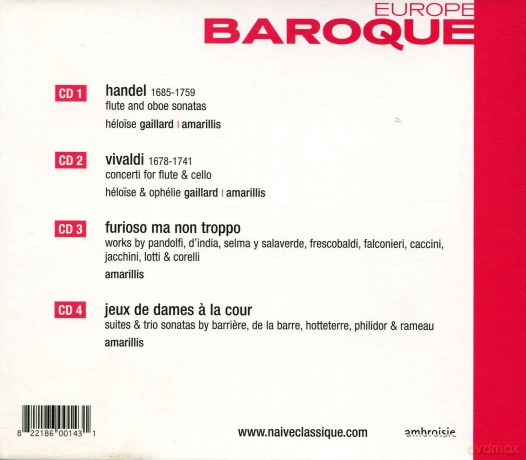 Amarillis: Europe Baroque (Boxed Set) [4CD]