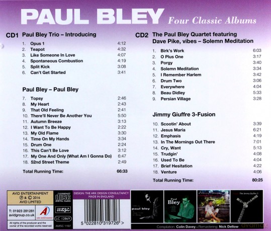Paul Bley: Four Classic Albums [2CD]