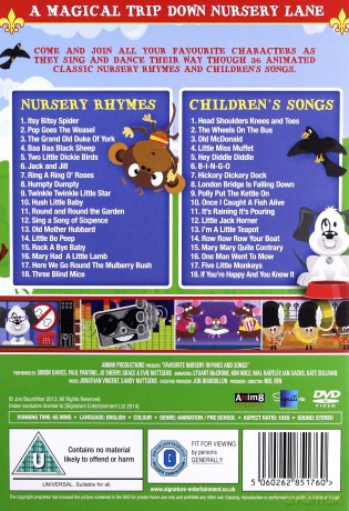 Favourite Nursery Rhymes Childrens Songs [DVD]