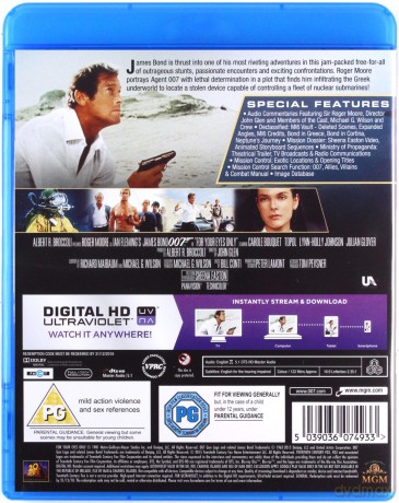 007 James Bond For Your Eyes Only (Tylko dla twoich oczu) [Blu-Ray]