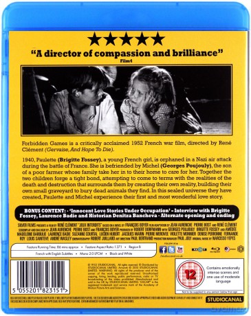 Forbidden Games (Zakazane zabawy) [Blu-Ray]