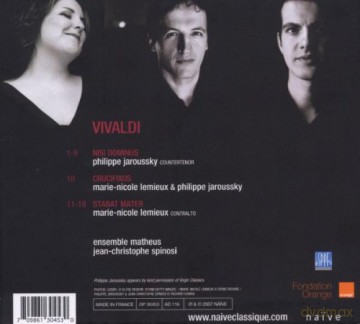 Philippe Jaroussky, Lemieux, Spinosi, Ensemble Ma: Vivaldi/Nisi Dominus [CD]