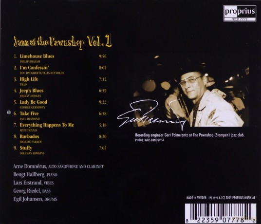 Arne Domnerus: Jazz at the Pawnshop Vol.1 [CD]