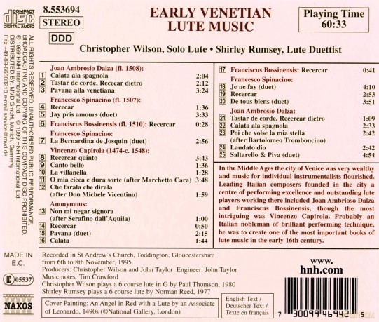 Wilsonrumsey: Early Venetian Lute Music [CD]