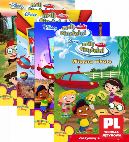 Mali Einsteini: Misja w Afryce / Misja w Europie / Misja w Ameryce / Wiosna wkoło! (Disney) Pakiet [4DVD]