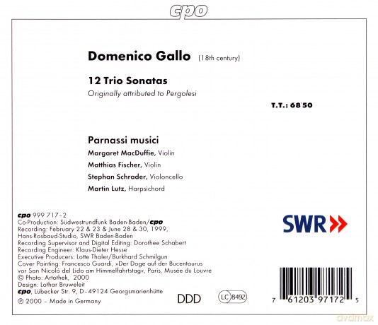 Parnassi Musici: Gallo12 Trio Sonatas [CD]