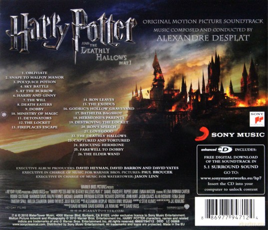 Harry Potter The Deathly Hallows soundtrack (Harry Potter i Insygnia Śmierci) [CD]