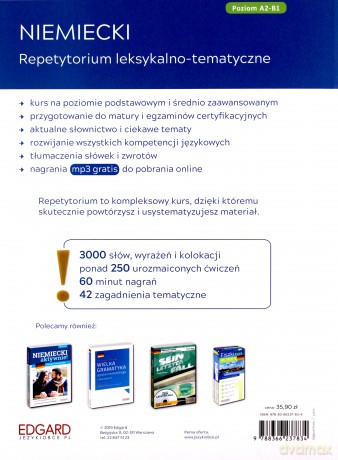 Niemiecki. Repetytorium leksykalno-tematyczne A2-B1 - Bożena Niebrzydowska [KSIĄŻKA]