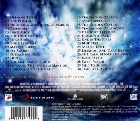 The Chronicles of Narnia: The Voyage Of The Dawn Treader soundtrack (Opowieści z Narnii: Podróż Wędrowca Do Świtu) [CD]