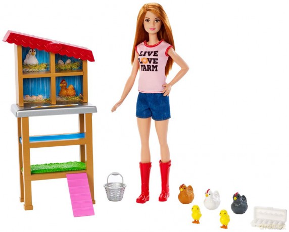 Lalka Barbie Farmerka z kurnikiem