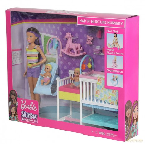Lalka Barbie opiekunka bliźniaków GFL38