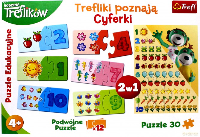 TREFL 30 el. - Edukacyjne, Trefliki poznają cyferki [PUZZLE]