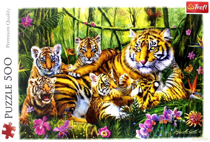 TREFL 500 el. - Rodzina Tygrysow [PUZZLE]
