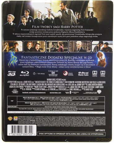 Fantastyczne Zwierzęta: Zbrodnie Grindelwalda (steelbook) [Blu-Ray 3D]+[Blu-Ray]