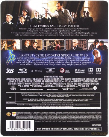Fantastyczne Zwierzęta: Zbrodnie Grindelwalda (steelbook) [Blu-Ray 3D]+[Blu-Ray]