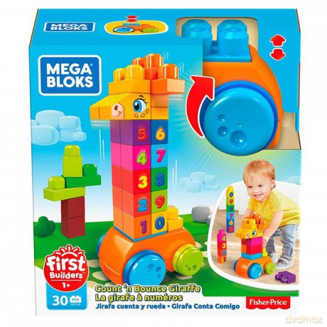 Megabloks Żyrafka z klockami Licz i jedź