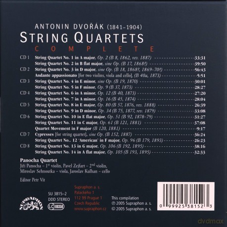 Panocha Quartet: Dvorak - String Quartets (Complete) [8CD]