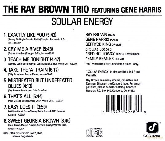 Ray Brown Trio: Gene Harris/Soular [CD]