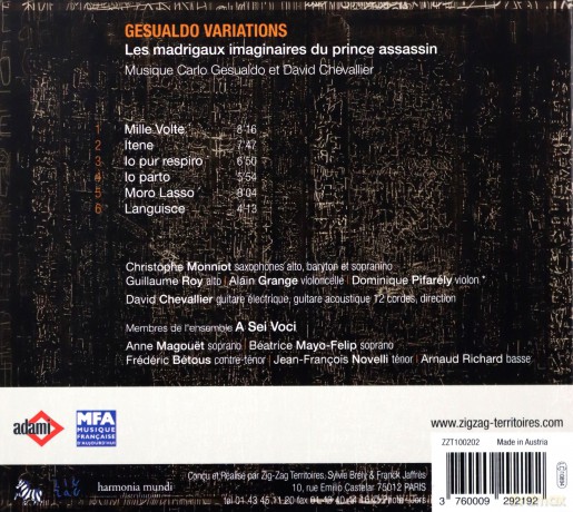 David Chevalier: Gesualdo Variations [CD]