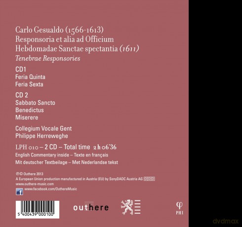 Philippe Herreweghe: Gesualdo/Responsoria 1611 [2CD]