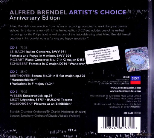 Alfred Brendel: Artist's Choice-Anniversary Edition [CD]