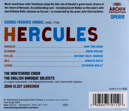 Gardiner, The English Baroque Soloists: Handel: Hercules (Opera!) [2CD]