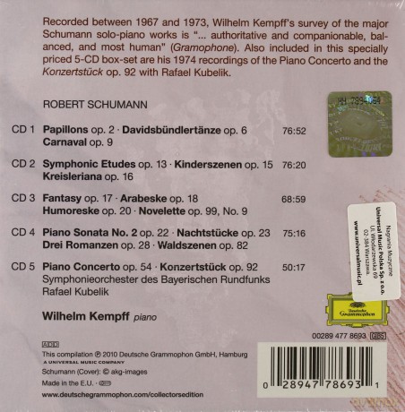 Wilhelm Kempff: Schumann: Piano Works (Collectors Edition [5CD]