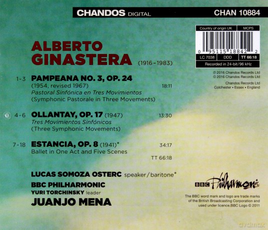 OstercBBC Philmena: Ginasteraorchestral Works 1 [CD]