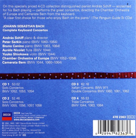 Schiff Andreas: Bach: Complete Keyboard Concertos (Collectors Edition) [4CD]