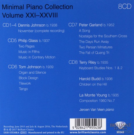 Jeroen Van Veen: Glass- Reich-Various-Minimal Piano Collection [8CD]