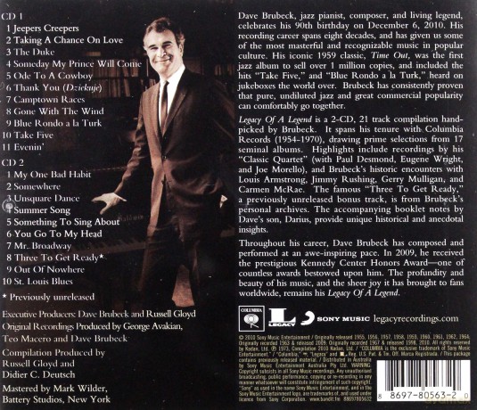 Dave Brubeck: Legacy Of A Legend [2CD]