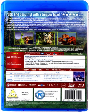 Good Dinosaur 3D (Dobry dinozaur) (Disney) [Blu-Ray 3D]+[Blu-Ray]