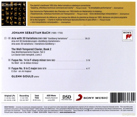 Glenn Gould: Bach: Goldberg Variations, BWV 988 (1955 Version) [CD]