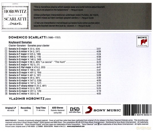 Vladimir Horowitz: Horowitz: The Celebrated Scarlatti Recordings [CD]