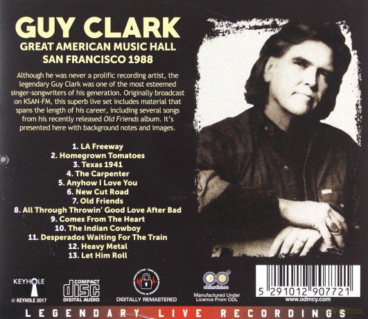 Guy Clark: Great American Music Hall. San Francisco 1988 [CD]