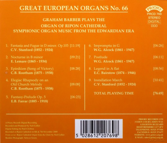 Graham Barber: Great European Organs No.66: Ripon Cathedral [CD]
