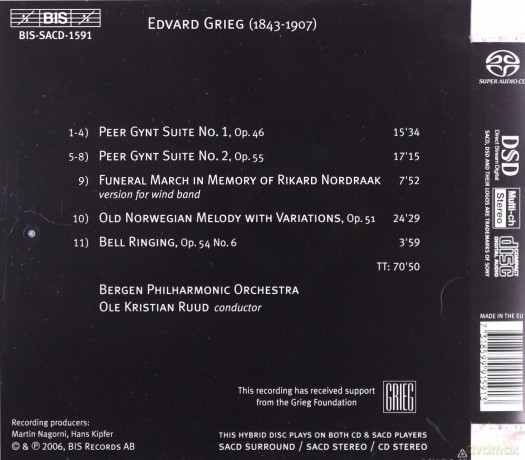 Bergen Po Ruud: Greig Peer Gynt Suites [CD]