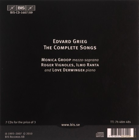 Groopvignolesrantaderwinger: Griegthe Complete Songs [7CD]