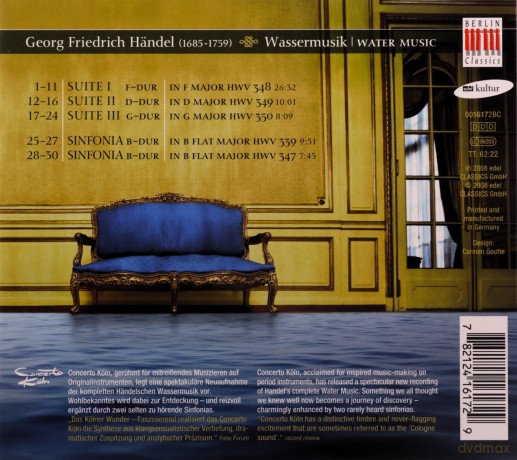 Concerto Koln: Handel/Water Music [CD]