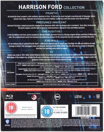 Harrison Ford - 5 Film Collection (Frantic / Presumed Innocent / The Fugitive / Firewall / 42) [5xBlu-Ray]