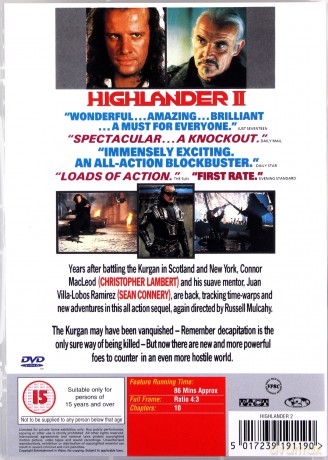 Highlander 2 (Nieśmiertelny 2) [DVD]