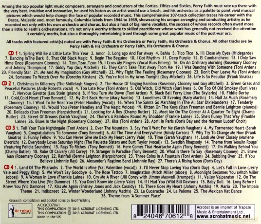 Percy Faith: His Music Singers And Singles 1944-1959 [4CD]