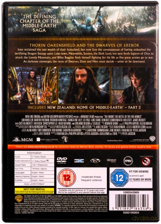 Hobbit Battle Of The Five Armies (Hobbit: Bitwa Pięciu Armii) [DVD]