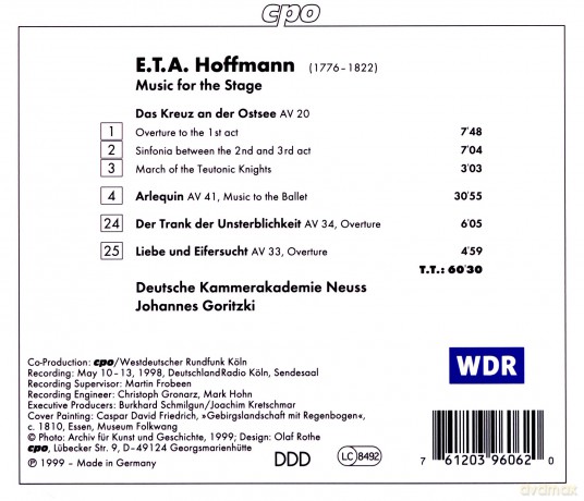 Dkngoritzki: Hoffmannarlequin Balletovertures [CD]