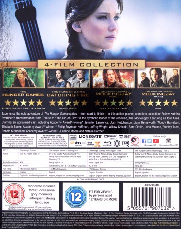 Hunger Games Complete 4 Film Collection (Igrzyska śmierci / Igrzyska śmierci: W pierścieniu ognia / Igrzyska śmierci. Kosogłos. Część 1 / Igrzyska śmierci: Kosogłos. Część 2) [4xBlu-Ray]