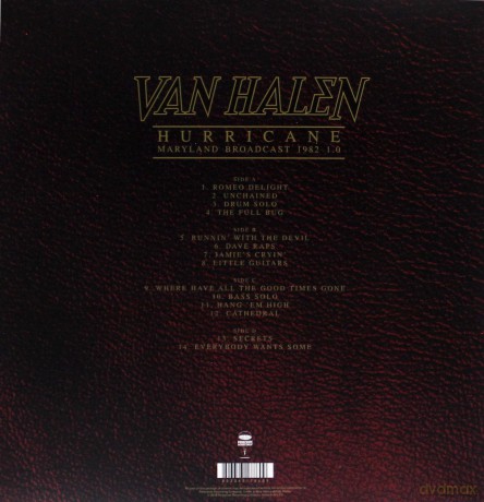 Van Halen: Hurricane - Maryland Broadcast 1982 1.0 (Limited) [2xWinyl]