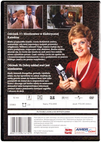 Napisała: Morderstwo 20: Morderstwo w Elektrycznej Katedrze / Dobry zakład wart jest morderstw [DVD]