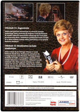 Napisała: Morderstwo 22: Zagrożenie / Morderstwo na balu maskowym [DVD]