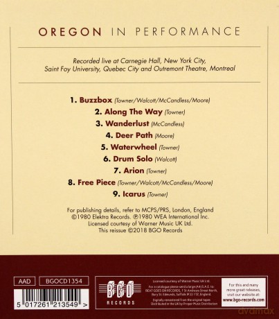 Oregon: In Performance [CD]