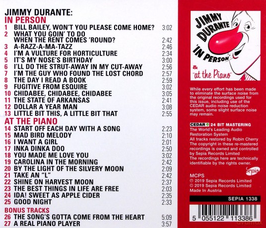 Jimmy Durante: In Person & At The Piano [CD]